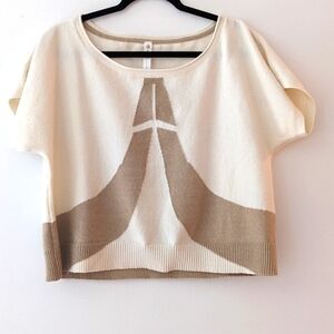 Elegant Cream and Tan Women's Sweater